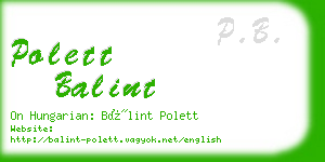 polett balint business card